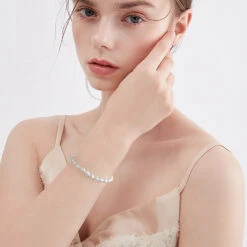 1 Piece Elegant Solid Color Freshwater Pearl Sterling Silver Beaded Plating Bracelets -Cheap Jewelry Store 1637690694669832192