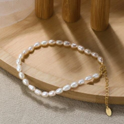 1 Piece Elegant Solid Color Freshwater Pearl Sterling Silver Beaded Plating Bracelets -Cheap Jewelry Store 1637690719491723264 1