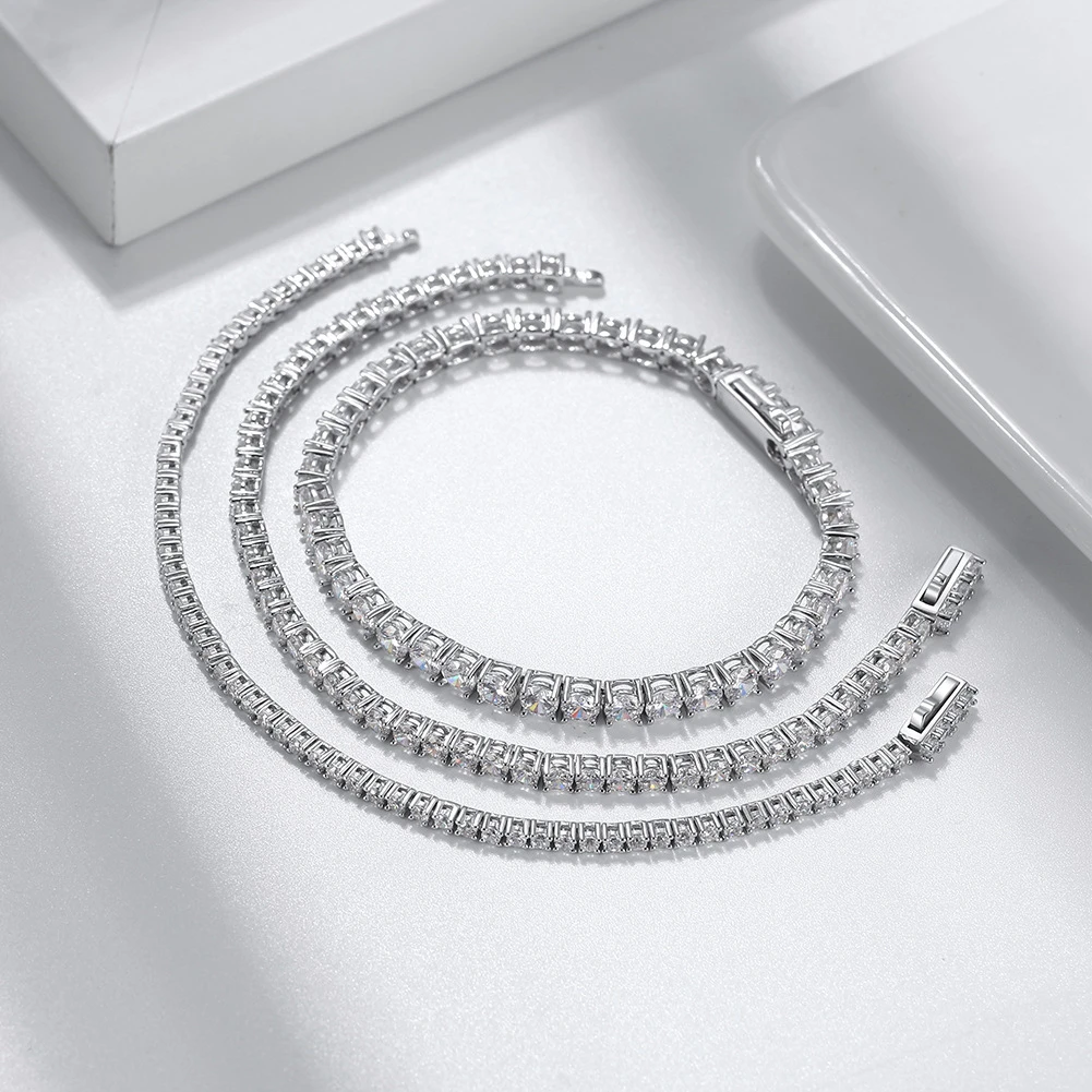 Simple Style Solid Color Sterling Silver Inlay Zircon Bracelets 7 Simple Style Solid Color Sterling Silver Inlay Zircon Bracelets - Image 5