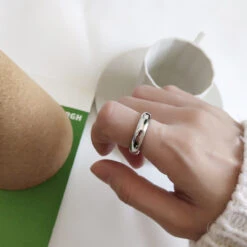 1 Piece Simple Style Solid Color Sterling Silver Plating Rings -Cheap Jewelry Store 1637691223152136192