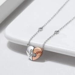 1 Piece Simple Style Heart Shape Sterling Silver Inlay Zircon Pendant Necklace -Cheap Jewelry Store 1637691852616503296 1
