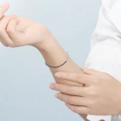 1 Piece Simple Style Geometric Solid Color Sterling Silver Plating Inlay Zircon Bracelets -Cheap Jewelry Store 1637691895914303488