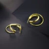 1 Pair Simple Style C Shape Sterling Silver Layered Ear Studs -Cheap Jewelry Store 1637787894187954177