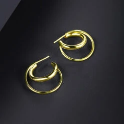 1 Pair Simple Style C Shape Sterling Silver Layered Ear Studs -Cheap Jewelry Store 1637787894187954178