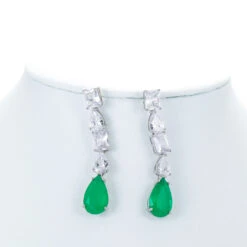 1 Pair Elegant Water Droplets Copper Inlay Artificial Gemstones Drop Earrings -Cheap Jewelry Store 1638426819281686528