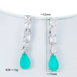 1 Pair Elegant Water Droplets Copper Inlay Artificial Gemstones Drop Earrings -Cheap Jewelry Store 1638426824117719040