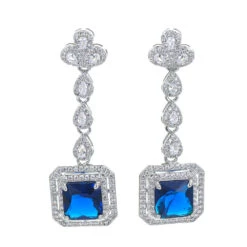 1 Pair Retro Square Water Droplets Copper Inlay Zircon Drop Earrings -Cheap Jewelry Store 1638426898575003648