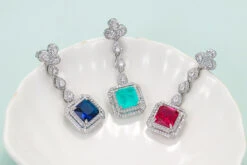 1 Pair Retro Square Water Droplets Copper Inlay Zircon Drop Earrings -Cheap Jewelry Store 1638426947442839552