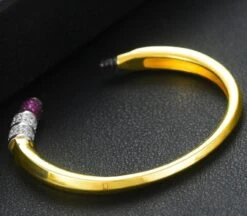 Basic Solid Color Copper Inlay Zircon Bangle -Cheap Jewelry Store 1639142031982989312
