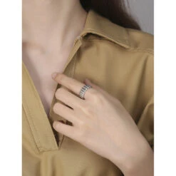 Basic Geometric Sterling Silver Plating Open Ring -Cheap Jewelry Store 1639163457263767552