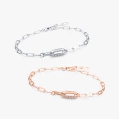 Shiny Lock Sterling Silver Plating Inlay Zircon Rose Gold Plated Rhodium Plated Bracelets -Cheap Jewelry Store 1639167317428539392