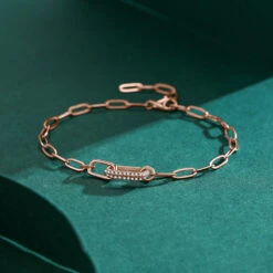 Shiny Lock Sterling Silver Plating Inlay Zircon Rose Gold Plated Rhodium Plated Bracelets -Cheap Jewelry Store 1639167318590361600