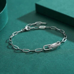 Shiny Lock Sterling Silver Plating Inlay Zircon Rose Gold Plated Rhodium Plated Bracelets -Cheap Jewelry Store 1639167318602944512