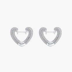 1 Pair Basic Heart Shape Sterling Silver Plating Inlay Zircon Rhodium Plated Earrings 10 1 Pair Basic Heart Shape Sterling Silver Plating Inlay Zircon Rhodium Plated Earrings -Cheap Jewelry Store 1639174041891901440