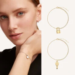 Modern Style Simple Style Lock Sterling Silver Plating Inlay Zircon Bracelets -Cheap Jewelry Store 1640155170404962304