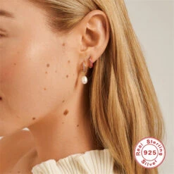 1 Pair Casual Palm Arrow Flower Sterling Silver Enamel Plating Inlay Zircon Drop Earrings -Cheap Jewelry Store 1640241075736154112