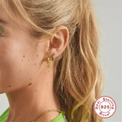 1 Pair Casual Palm Arrow Flower Sterling Silver Enamel Plating Inlay Zircon Drop Earrings -Cheap Jewelry Store 1640241076403048448