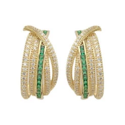 1 Pair Retro C Shape Copper Inlay Zircon Ear Studs -Cheap Jewelry Store 1640242251303096320