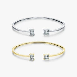 INS Style Square Sterling Silver Plating Inlay Zircon 14K Gold Plated Rhodium Plated Cuff Bracelets -Cheap Jewelry Store 1641254769735634944