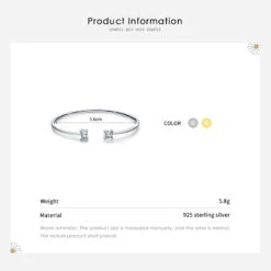 INS Style Square Sterling Silver Plating Inlay Zircon 14K Gold Plated Rhodium Plated Cuff Bracelets -Cheap Jewelry Store 1641254769878241280