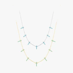 Bohemian Rectangle Sterling Silver Plating Inlay Turquoise 14K Gold Plated Rhodium Plated Choker -Cheap Jewelry Store 1641286531488550912 1