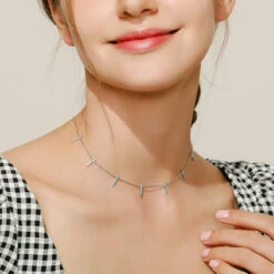 Bohemian Rectangle Sterling Silver Plating Inlay Turquoise 14K Gold Plated Rhodium Plated Choker -Cheap Jewelry Store 1641286532184805376