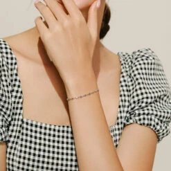 Sweet Round Sterling Silver Plating Inlay Zircon Rhodium Plated Bracelets -Cheap Jewelry Store 1641797725420916736