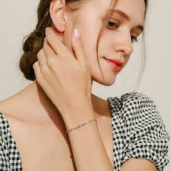 Sweet Round Sterling Silver Plating Inlay Zircon Rhodium Plated Bracelets -Cheap Jewelry Store 1641797725425111040