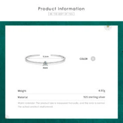 INS Style Round Sterling Silver Plating Inlay Zircon Rhodium Plated Cuff Bracelets -Cheap Jewelry Store 1643092872460898304