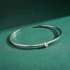 INS Style Round Sterling Silver Plating Inlay Zircon Rhodium Plated Cuff Bracelets -Cheap Jewelry Store 1643092873152958464