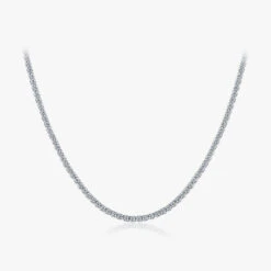 Luxurious Simple Style Round Sterling Silver Plating Inlay Zircon Rhodium Plated Choker -Cheap Jewelry Store 1643163963946569728