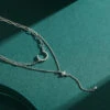 Elegant Simple Style Star Moon Sterling Silver Plating Inlay Zircon Rhodium Plated Layered Necklaces -Cheap Jewelry Store 1643165422494814208