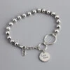 Casual Geometric Round Letter Sterling Silver Bracelets -Cheap Jewelry Store 1643784729016799232
