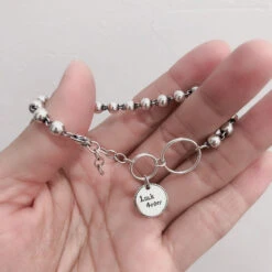 Casual Geometric Round Letter Sterling Silver Bracelets -Cheap Jewelry Store 1643784784557772800