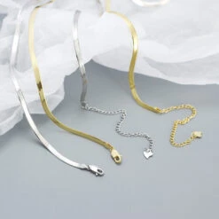 Hip-Hop Solid Color Sterling Silver Plating Gold Plated Necklace -Cheap Jewelry Store 1643858009174183936