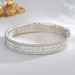 Elegant Classic Style Solid Color Copper White Gold Plated Zircon Bangle In Bulk -Cheap Jewelry Store 1645401947500580865
