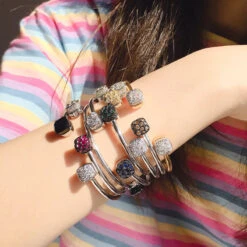 Simple Style Square Copper Gold Plated Artificial Gemstones Bangle In Bulk -Cheap Jewelry Store 1645610899379195904