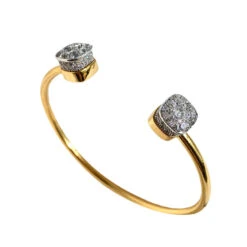 Simple Style Square Copper Gold Plated Artificial Gemstones Bangle In Bulk -Cheap Jewelry Store 1645610901224689664