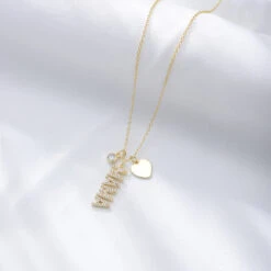 MAMA Letter Heart Shape Sterling Silver Inlay Rhinestones Pendant Necklace -Cheap Jewelry Store 1645641616825913344 1