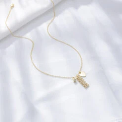 MAMA Letter Heart Shape Sterling Silver Inlay Rhinestones Pendant Necklace -Cheap Jewelry Store 1645641629186527232