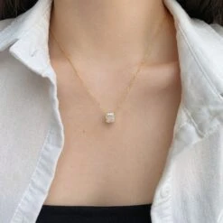 Simple Style Shiny Square Sterling Silver Plating Inlay Zircon Necklace 12 Simple Style Shiny Square Sterling Silver Plating Inlay Zircon Necklace -Cheap Jewelry Store 1646039713863307264