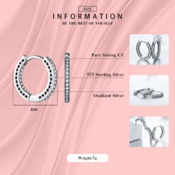1 Pair INS Style Vintage Style Heart Shape Sterling Silver Inlay Zircon Hoop Earrings -Cheap Jewelry Store 1646051908240150528