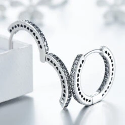 1 Pair INS Style Vintage Style Heart Shape Sterling Silver Inlay Zircon Hoop Earrings -Cheap Jewelry Store 1646051908345008128