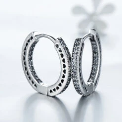1 Pair INS Style Vintage Style Heart Shape Sterling Silver Inlay Zircon Hoop Earrings -Cheap Jewelry Store 1646051908353396736