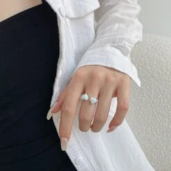 Sweet Heart Shape Sterling Silver Inlay Opal Open Ring -Cheap Jewelry Store 1646063598247743488