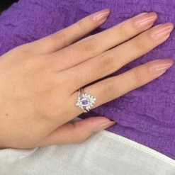 Baroque Style Geometric Sterling Silver Plating Inlay Artificial Gemstones Rings -Cheap Jewelry Store 1647881858882605057