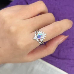 Baroque Style Geometric Sterling Silver Plating Inlay Artificial Gemstones Rings -Cheap Jewelry Store 1647881870219808768 1