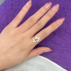 Baroque Style Geometric Sterling Silver Plating Inlay Artificial Gemstones Rings -Cheap Jewelry Store 1647881873080324096