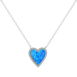 Lady Heart Shape Sterling Silver Inlay Zircon Pendant Necklace -Cheap Jewelry Store 1648507982360743936