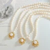 Elegant Baroque Style Irregular Flower Freshwater Pearl Titanium Steel Beaded Plating 18K Gold Plated Pendant Necklace -Cheap Jewelry Store 1648645668895592448